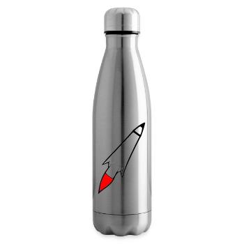Spacecraft Rocket Space Space Flight Vector - Insulated Water Bottle - silver - Right