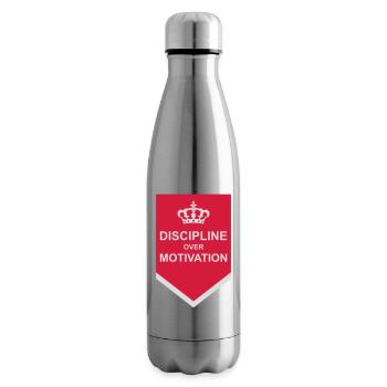 Citation de discipline sur la motivation - Bouteille isotherme - argent clair - Droite