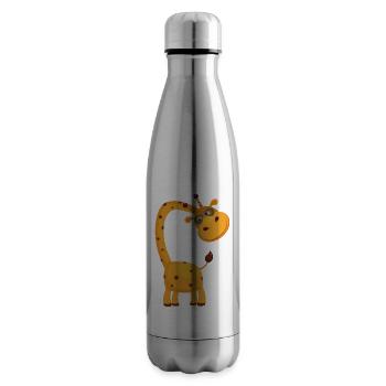 Coole Giraffe mit Brille Geschenkidee - Isolierflasche - Lightsilver - Rechts