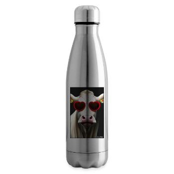 Cow Sunglasses Wildlife Farm Dairy cow - Insulated Water Bottle - silver - Right