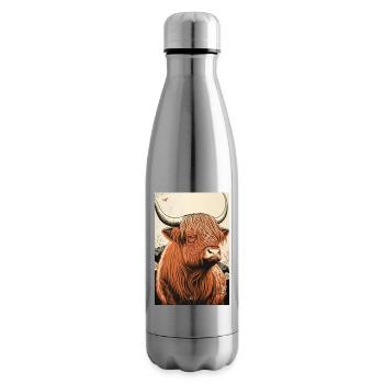 Highland cattle ukiyo - Insulated Water Bottle - silver - Right