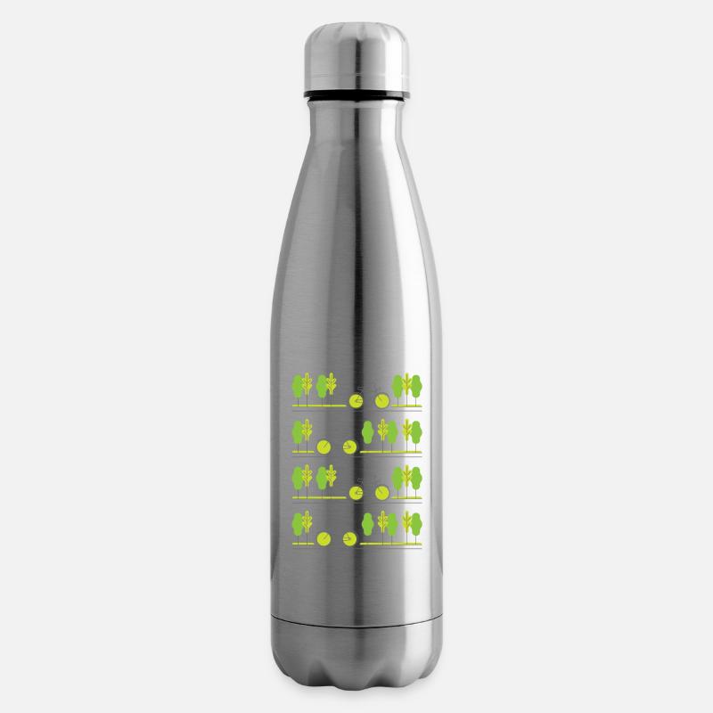 Radfahren durch den Frühling (graue Linien) - Isolierflasche - Lightsilver