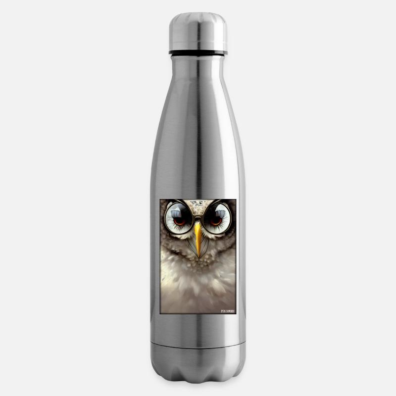 Eule Sonnenbrille Wildtier Vogel Waldtier Wald - Isolierflasche - Lightsilver