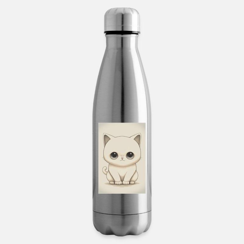 Drawing white kitten - Insulated Water Bottle - silver