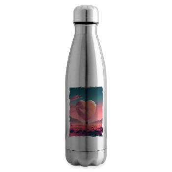 Amour Illustration Design Minimaliste - Bouteille isotherme - argent clair - Droite