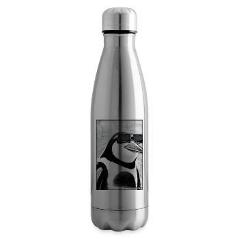 Pinguin Sonnenbrille Wildtier Vogel Seevogel - Isolierflasche - Lightsilver - Rechts