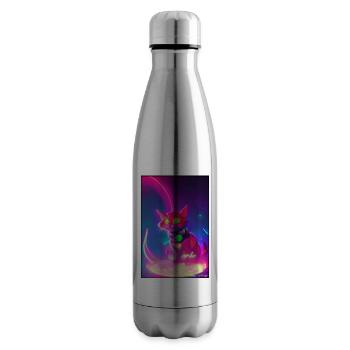 Space Cyber Cat Future Pet Cat Love - Bouteille isotherme - argent clair - Droite