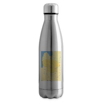 Lithuania map with cities, roads, rivers, lakes - Insulated Water Bottle - silver - Right