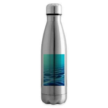 Low-Poly Wave - Isolierflasche - Lightsilver - Rechts