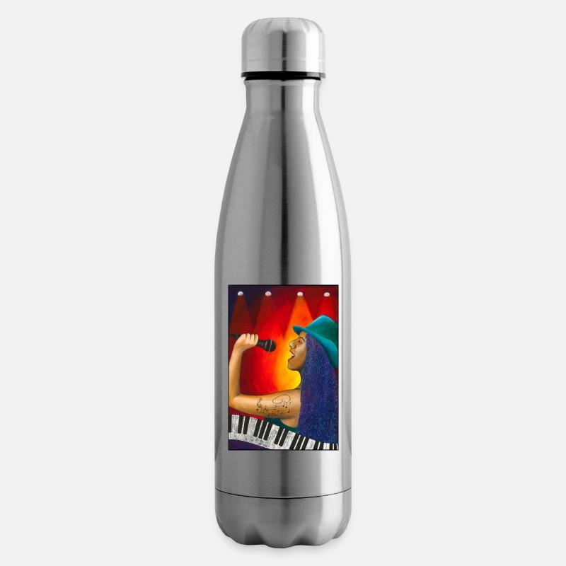Chanteur, piano - Bouteille isotherme - argent clair