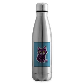 Katze Kater Polygon Tier Stubentiger Haustier - Isolierflasche - Lightsilver - Rechts