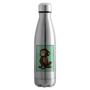 Affe Polygon Tiere Wildnis Zoo Afrika Safari - Isolierflasche - Lightsilver - Rechts