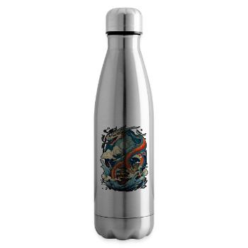 Chinese dragon Illustration on a flat color - Bouteille isotherme - argent clair - Droite