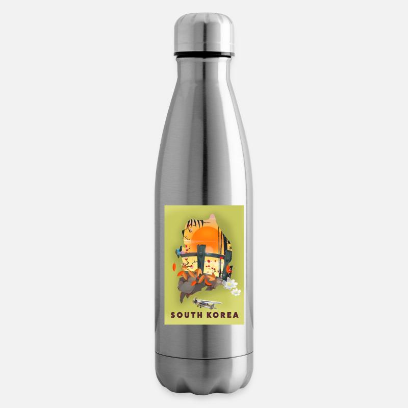 Südkorea Reiseplakatkarte - Isolierflasche - Lightsilver