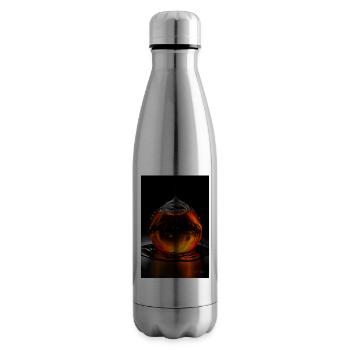 Gouttes orange 6 - Bouteille isotherme - argent clair - Droite