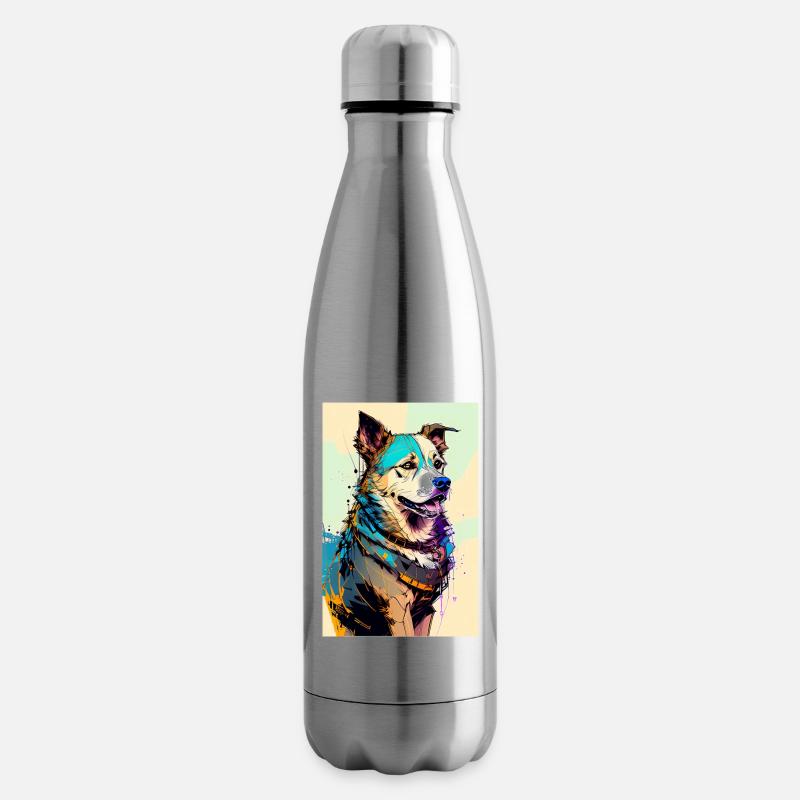 Inkpunk Hund 1 - Isolierflasche - Lightsilver