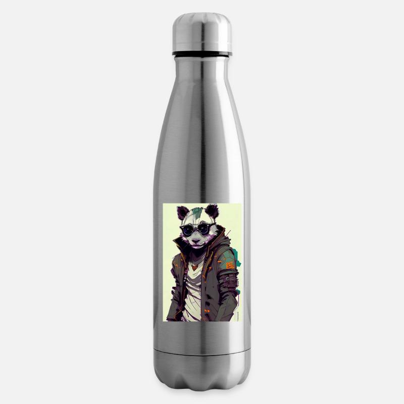 Panda inkpunk avec lunettes de soleil 2 - Bouteille isotherme - argent clair