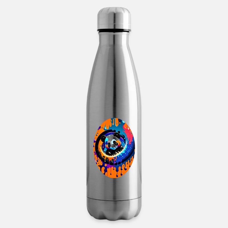 Buntes Kunst Potrait Panda 5 - Isolierflasche - Lightsilver