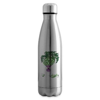 Cœur d'Artichaut Vert - Bouteille isotherme - argent clair - Droite