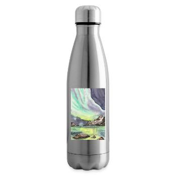 Norwegen Nordlicht Nacht Skandinavien Lofoten - Isolierflasche - Lightsilver - Rechts