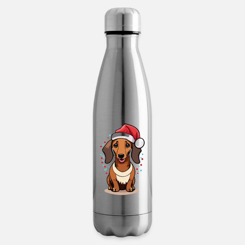 Dackel Weihnachten - Isolierflasche - Lightsilver