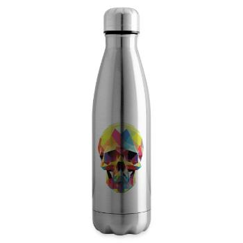 Low-Poly-Schädel - Isolierflasche - Lightsilver - Rechts