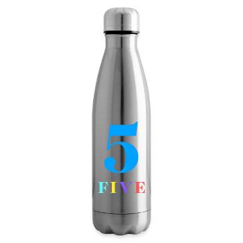 Five -5th Anniversary - Insulated Water Bottle - silver - Right