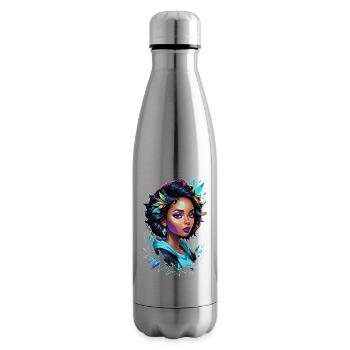 Afro Woman - Beauty - Insulated Water Bottle - silver - Right