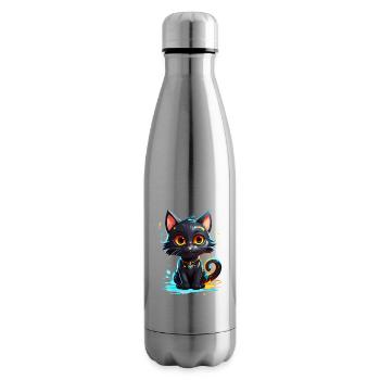Black Kitty - Insulated Water Bottle - silver - Right