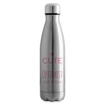 Dictons BÉBÉS Optimiste mignon - Bouteille isotherme - argent clair - Droite