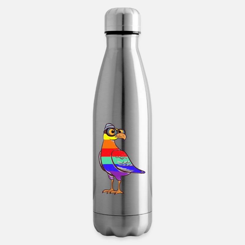 LGBT Regenbogen Möwe Möwen maritim - Isolierflasche - Lightsilver