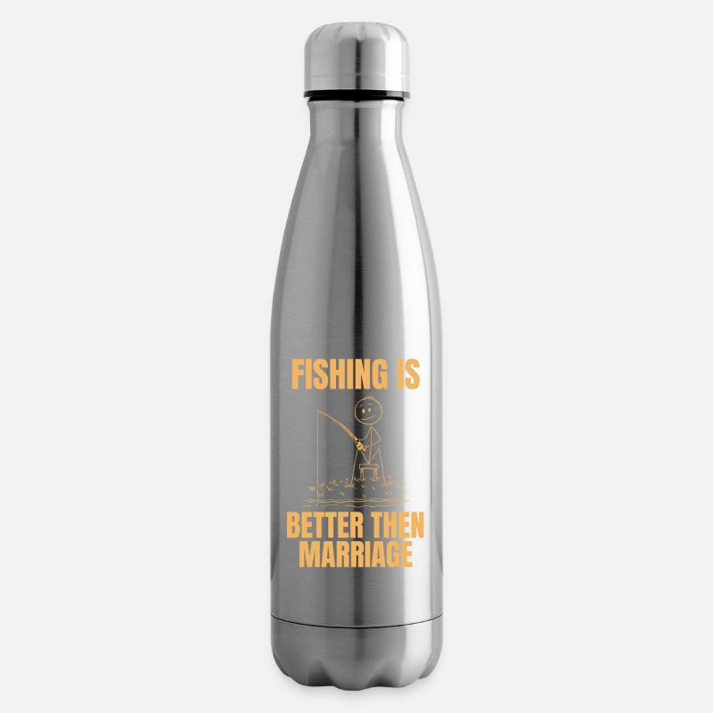 Angeln ist besser als Ehe - Angler Humor - Isolierflasche - Lightsilver