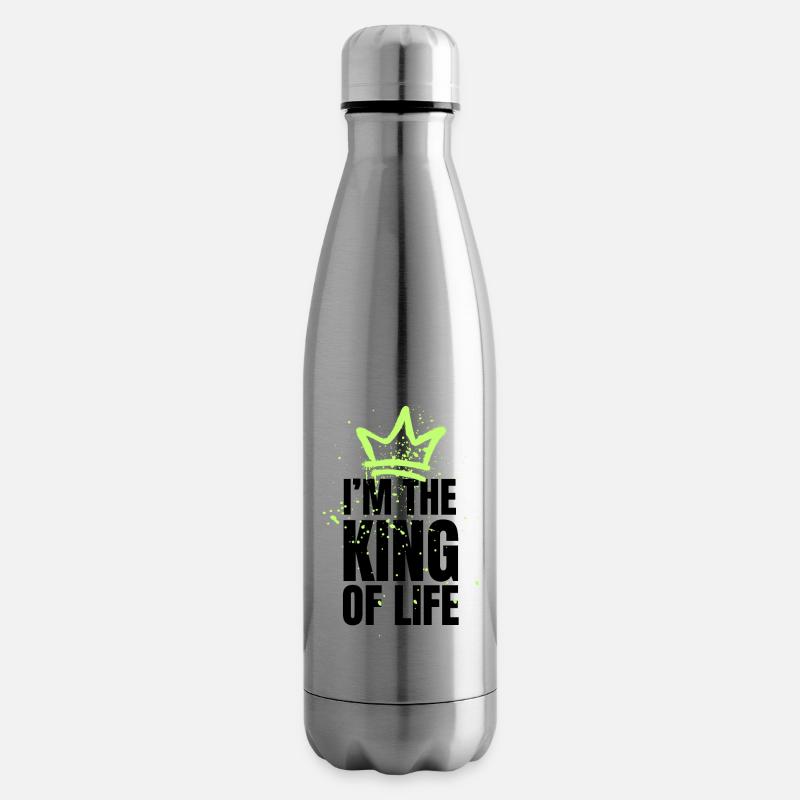 Der König des Lebens - Graffiti-Stil - Isolierflasche - Lightsilver