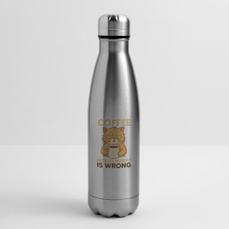 Müde Kaffe Katze - Coffee because murder is wrong Insulated Water Bottle