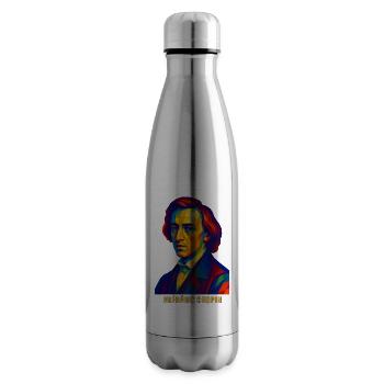 WPAP Polygon Portrait Frederic Chopin Composer - Insulated Water Bottle - silver - Right