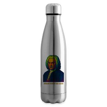 WPAP Polygon Porträt Johann Sebastian Bach - Isolierflasche - Lightsilver - Rechts