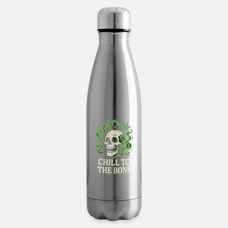 Chill to the Bone – Relaxed Skull - Insulated Water Bottle - silver