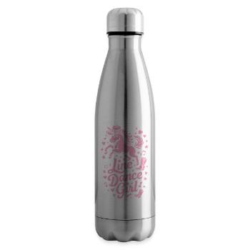 Line Dance Girl Unicorn Cowboy Hat & Cowboy Boots - Insulated Water Bottle - silver - Right