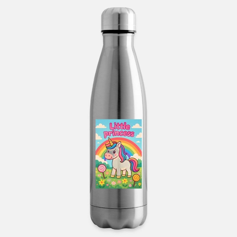 Licorne Petite Princesse Arcenciel - Bouteille isotherme - argent clair