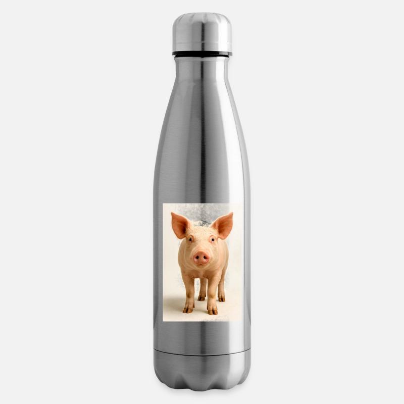 Pastellschwein - Isolierflasche - Lightsilver