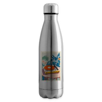 Tropical Turntable Vibe - Insulated Water Bottle - silver - Right