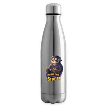 Keine Zeit für Stress – Gamer Waschbär - Isolierflasche - Lightsilver - Rechts