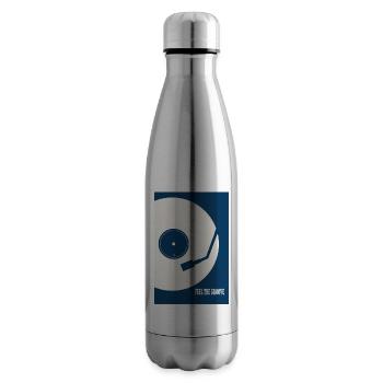 Feel The Groove – Retro Vinyl Turntable Poster - Insulated Water Bottle - silver - Right