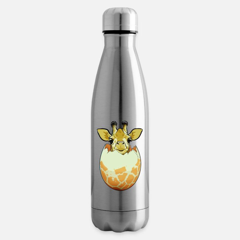 Éclosion de girafe - Bouteille isotherme - argent clair