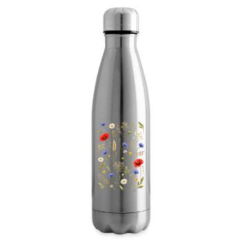 Bunte Wildblumen Illustration Natur Floral Design - Isolierflasche - Lightsilver - Rechts