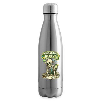 Waiting for Reply Funny Skeleton Phone Shirt - Bouteille isotherme - argent clair - Droite