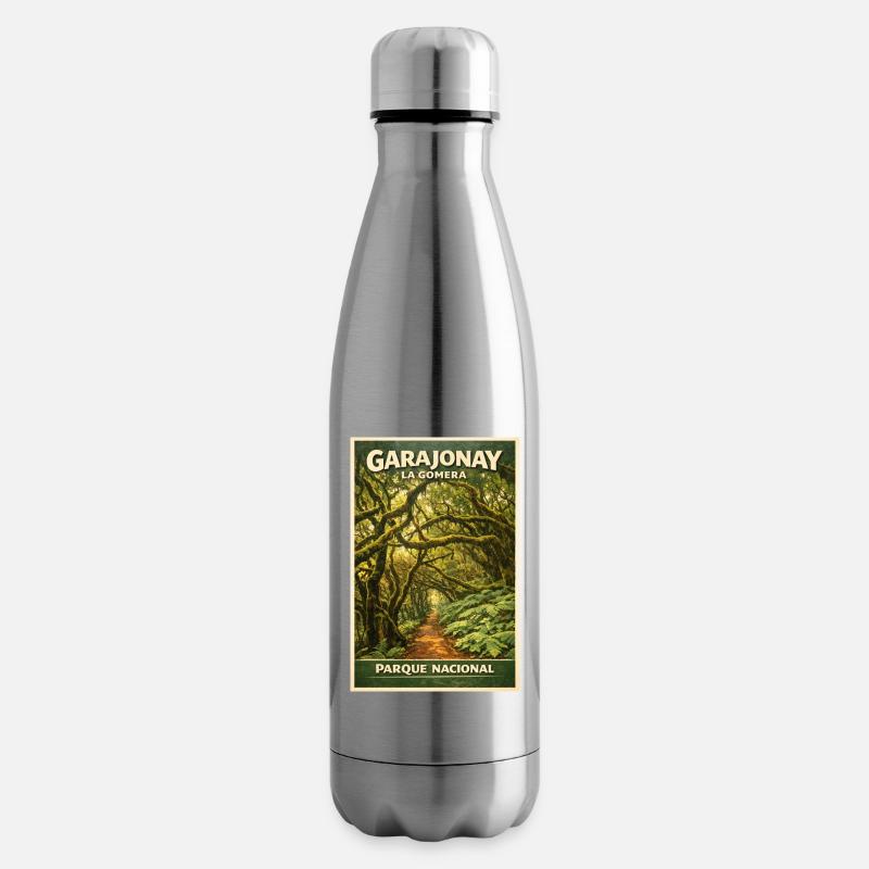 Garajonay La Gomera Retro Design - Isolierflasche - Lightsilver