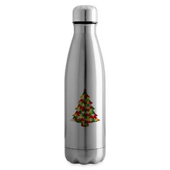 Christmas Tree Puzzle . AI generated - Insulated Water Bottle - silver - Right