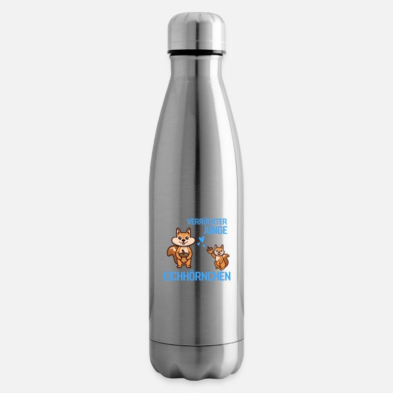 Junge Wald Tier Jungen Geschenk Eichhörnchen - Isolierflasche - Lightsilver