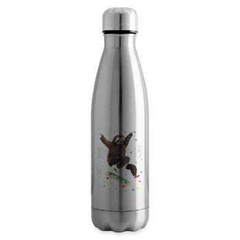 Skateboarding Faultier für Skaters - Isolierflasche - Lightsilver - Rechts